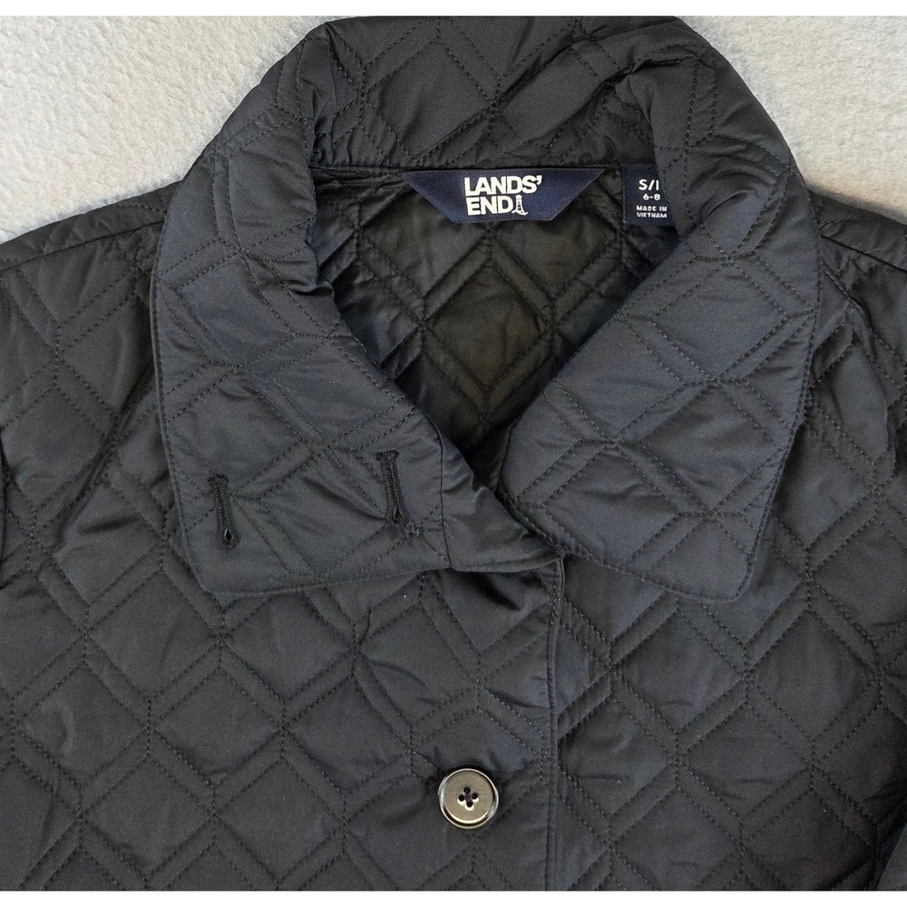 Lands End Women's Primaloft Ultralight Quilted Jacket Black Diamond Small 6-8